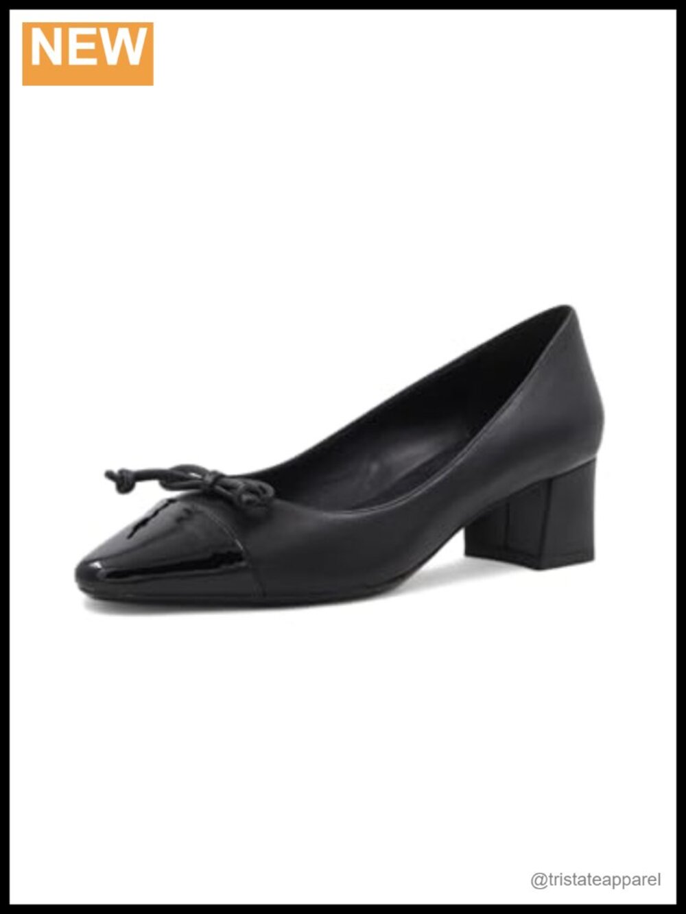 Aquatalia Palica Leather Block Heel Pump Cap Toe Bow Made in Italy